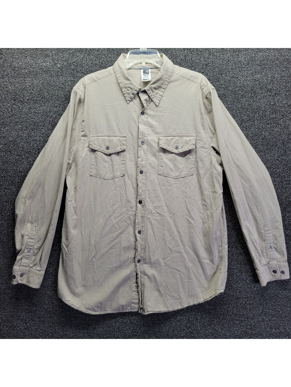 The North Face A5 Corduroy Shirt Men's Sz XL Long Sleeve Beige Button Down